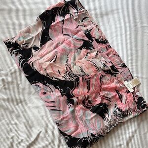 Kate Spade Pink and Black Abstract Scarf